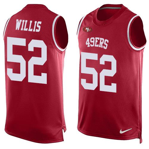 Nike 49ers #52 Patrick Willis Red Team Color Men's Stitched NFL Limited Tank Top Jersey - Click Image to Close